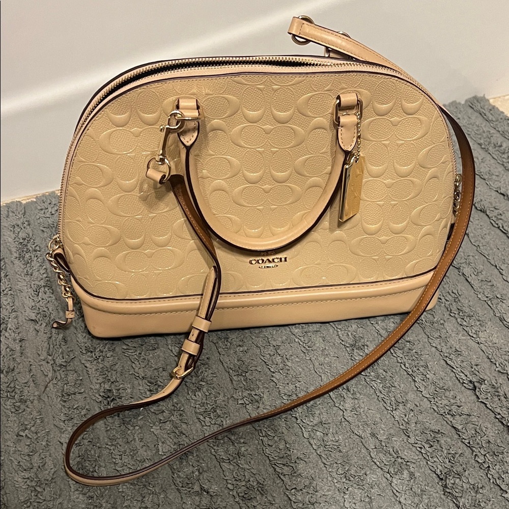 Coach Cream Embossed Satchel - Picture 2 of 11